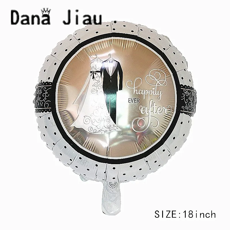 Dana jiau MR & MRS Happy ever после свадьбы воздушный шар любовь кольцо из фольги День Святого