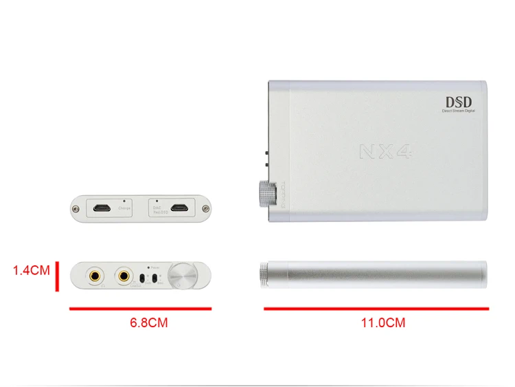 Обновленная версия NX4 DSD512 ES9038Q2M XMOS-XU208 чип Портативный USB DAC декодер 32 бит/768 кГц усилитель для наушников