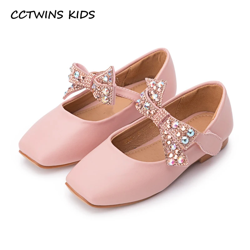 

CCTWINS KIDS 2018 Autumn Children Butterlfy Mary Jane Baby Girl Pu Leather Flat Toddler Rhinestone Party Shoe Black GM2095