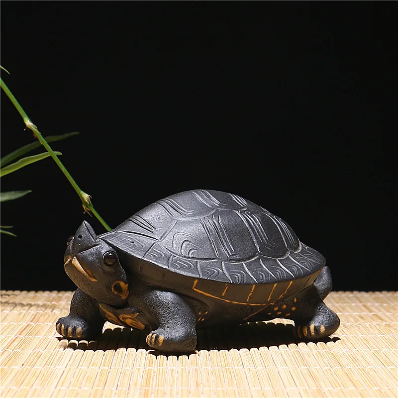 

Boutique Purple Clay Tea Pet 3D Tortoise Tea Tray Accessories Gifts Longevity Turtle Ceramic Crafts Decorative Free Shipping