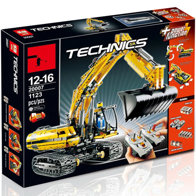 

the Technic 20007 MOTORIZED EXCAVATOR Compatible With 8043 Building Blocks Electric Motors Remote Control Truck Toys