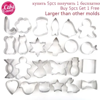 Christmas Cookie Cutters Stainless Steel Cute Animal Candy Shape Biscuit Mold DIY Fondant Pastry Decorating Baking Cooking Tools