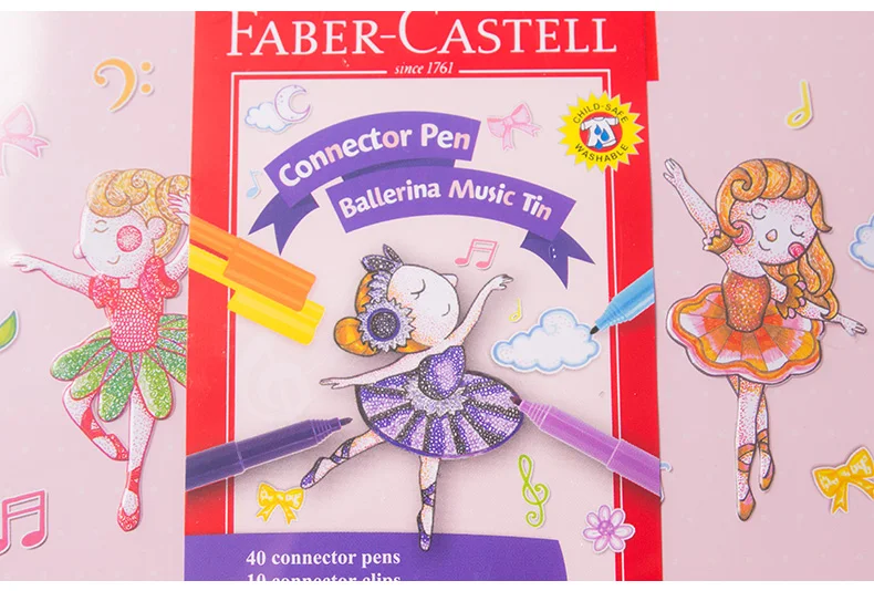 Faber Castell 40 Цвета художественный маркер волокна-акварельные Разъем ручка балетки жестяная коробка для детей подарок игры картина, черчения