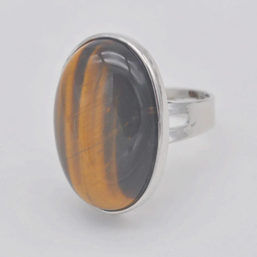 

Tigereye Stone Oval Bead GEM Finger Ring Jewelry For Woman Gift Size 8 X112