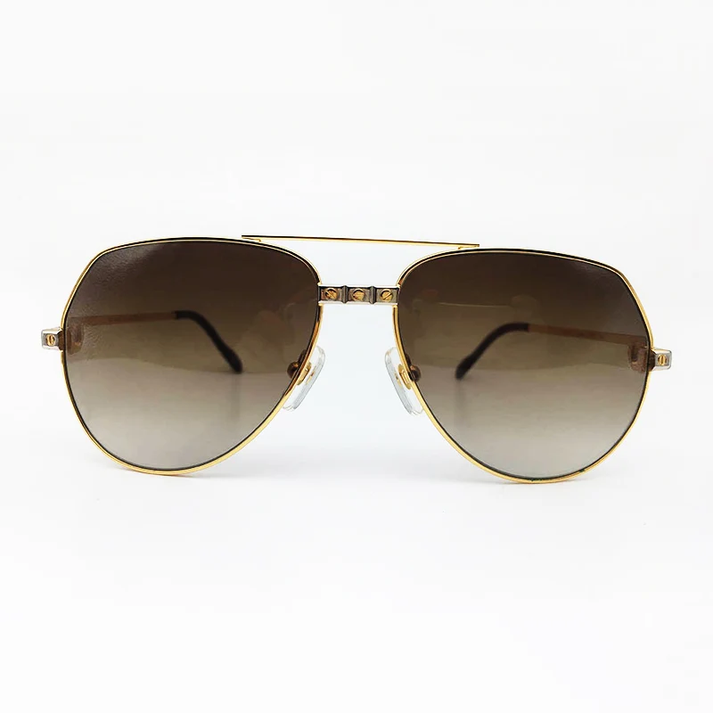 Мужские Солнцезащитные очки-авиаторы, металлическая оправа для защиты от солнца, очки Carter, женские дизайнерские брендовые Модные Винтажные Солнцезащитные очки-авиаторы для мужчин 912 - Цвет линз: Gold Brown