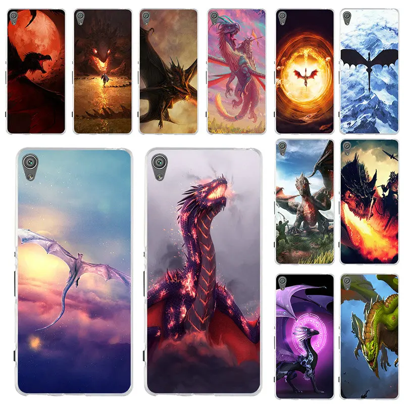 

Slim Silicone Soft tpu Cell Phone Case For Sony Xperia M5 E3 E5 M2 M4 T3 XA XZ Premium Z Z1 Z2 Z3 Z4 Z5 Compact Dragon Fantasy