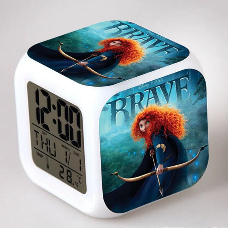 Movie BRAVE Character LED Digital Alarm Clock Princess reloj