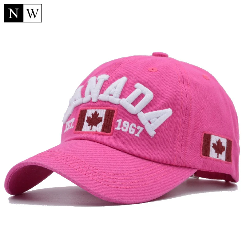 [NORTHWOOD] хлопок Gorras канадский бейсбольный Кепка Флаг Канады Кепка Snapback Регулируемая Мужская Бейсболка s бренд Snapback Кепка - Цвет: Deep pink