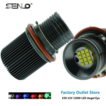

High Power LED Angel Eyes 120W Ultra Bright White LED Error Free Marker Lights Bulbs for BMW E53 E60 E61 E63 E64 E3915