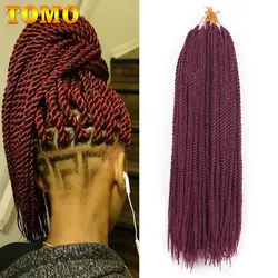 TOMO 30 корней Senegalese Twist вязаный крючком коса наращивание волос Kanekalon Синтетические плетение волос Faux Locs дреды коробка косы