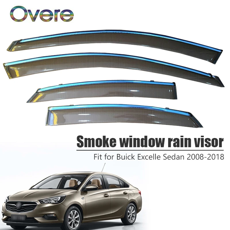 OVERE 1 Комплект дымовой козырек на ветровом стекле для Buick Excelle Sedan 2008- Стайлинг ABS Vent солнцезащитные дефлекторы охранные предметы