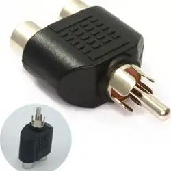 RCA jack Y Splitter AV аудио-видео переходник 1 штекер на 2 Женский конвертер