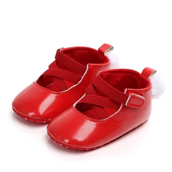 

Spring Baby Girls Shoes PU Newborn First Walkers Solid Soft Soled Non-slip Footwear Baby Shoes Princess 0-12M