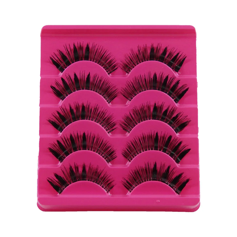 

5 Pairs Posh Handmade Natural Thick False Eyelashes Eyelash Fake Eye Lashes Voluminous Makeup Styling Tools-E02