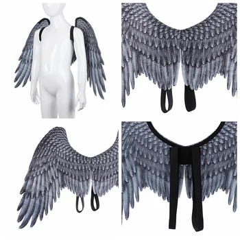 

Halloween 3D Angel Wings Mardi Gras Theme Party Cosplay Wings For Children Adult Big Large Black Wings Devil Costume
