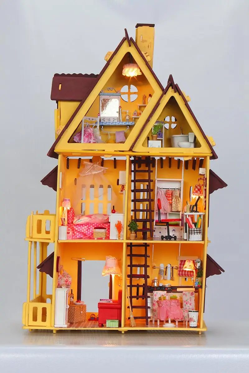 Handmade Doll House Furniture Miniatura Diy Doll Houses Miniature Dollhouse Wooden Toys For Children Birthday Gift