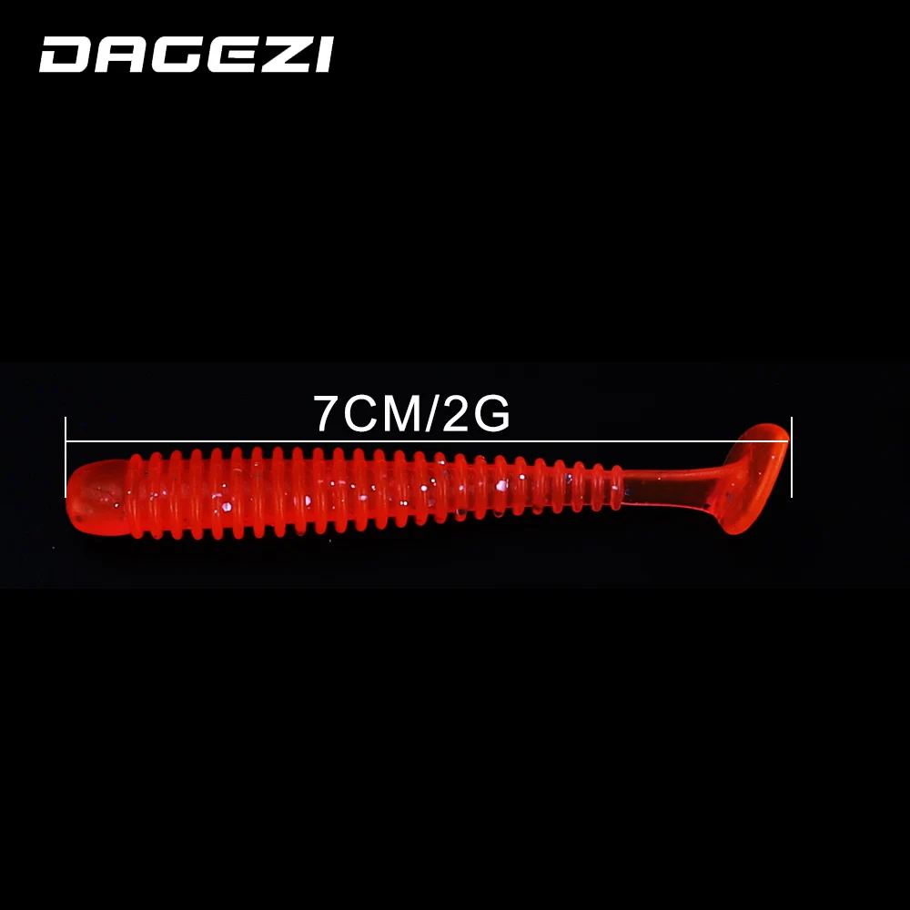 Мягкая рыболовная приманка DAGEZI 10 шт./лот свимбейты джиг голова хвост 7 см/2 г для