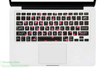 

For Macbook Air 13 Protector Gradual Change Colors Pro 13 15 Retina Us English Keyboard Cover Sweet Heart Big Font