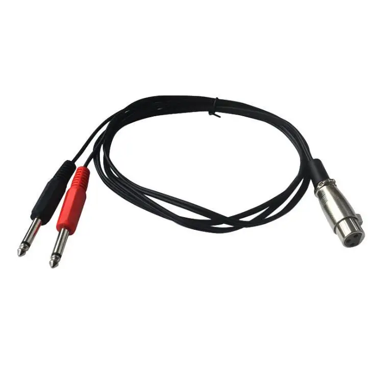 XLR 3 контактный разъем мама двойной 6 35 мм 1/4 &quotмоно штекер TRS аудио Y кабель|Кабели