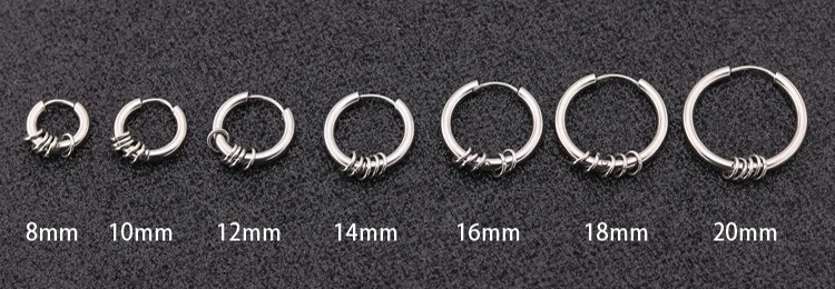 Мужские/женские серьги из титановой стали в стиле панк, маленькие круглые серьги из проволоки, антиаллергенное кольцо из нержавеющей стали 316L, ювелирные изделия