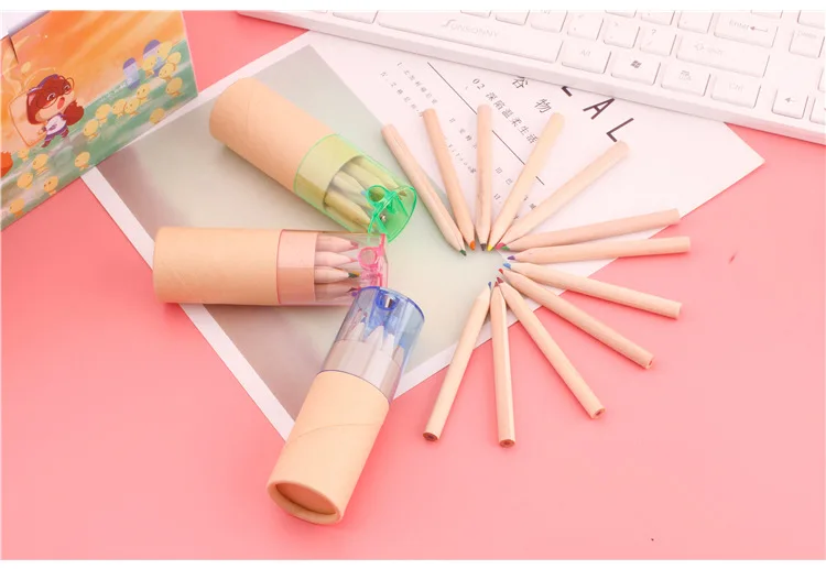6 12colos/коробка Набор цветных карандашей рисунки по дереву цветные карандаши с точилка для студентов для искусства раскрашивания для