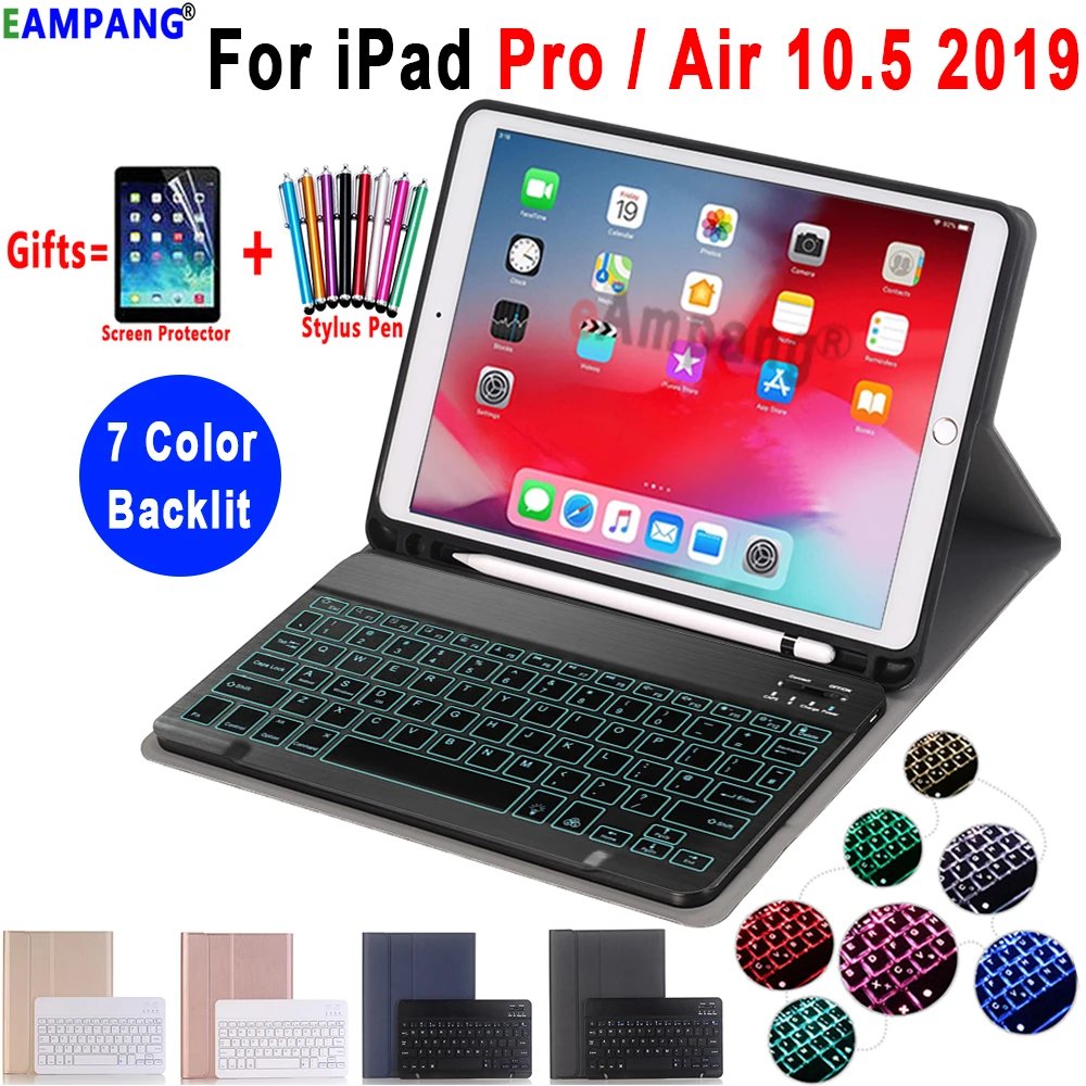 

Backlit Keyboard Case for Apple iPad Air 10.5 2019 Air 3 Case for iPad Pro 10.5 2017 Bluetooth Keyboard Cover Funda Pencil Slot