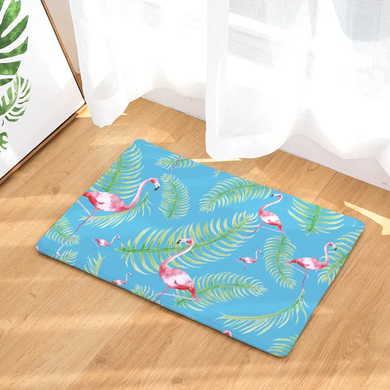 Anti- Slip Welcome Floor Mats Flamingo Hallway Kitchen Rug Decoration Stair Carpets Light Thin Crafts Rugs 40x60cm 50x80cm