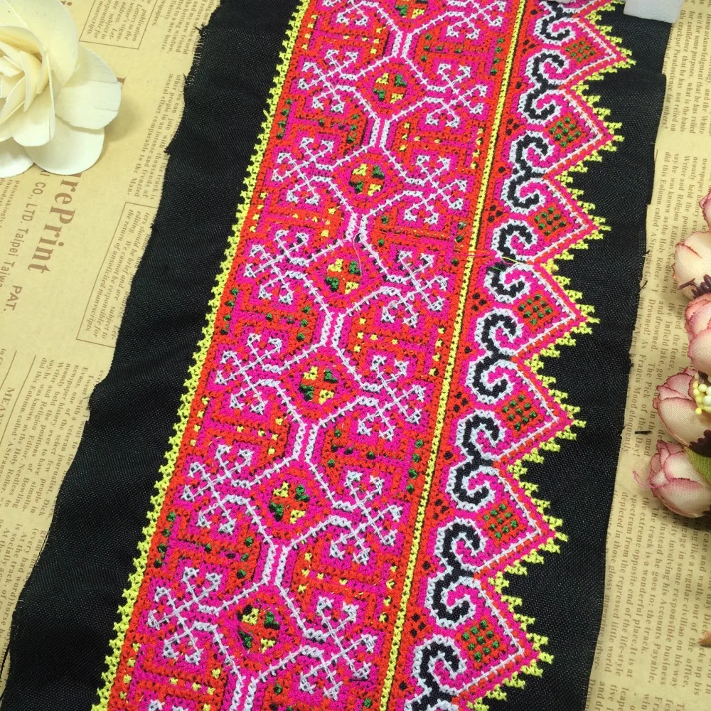 

miao hmong cross stitch embroidery fabric lace sewing trim ribbon tape tribal ethnic boho gypsy DIY nepal thai india accessories