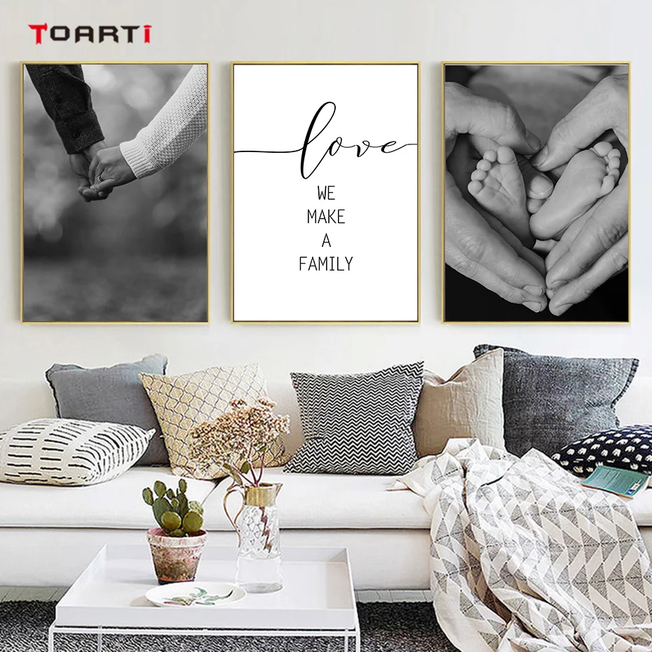 Hand In Hand Romantic Wall Art Realistic Painting Love Quotes Vintage Posters Nordic Prints Black&White Mural Bedroom Home Decor (1)