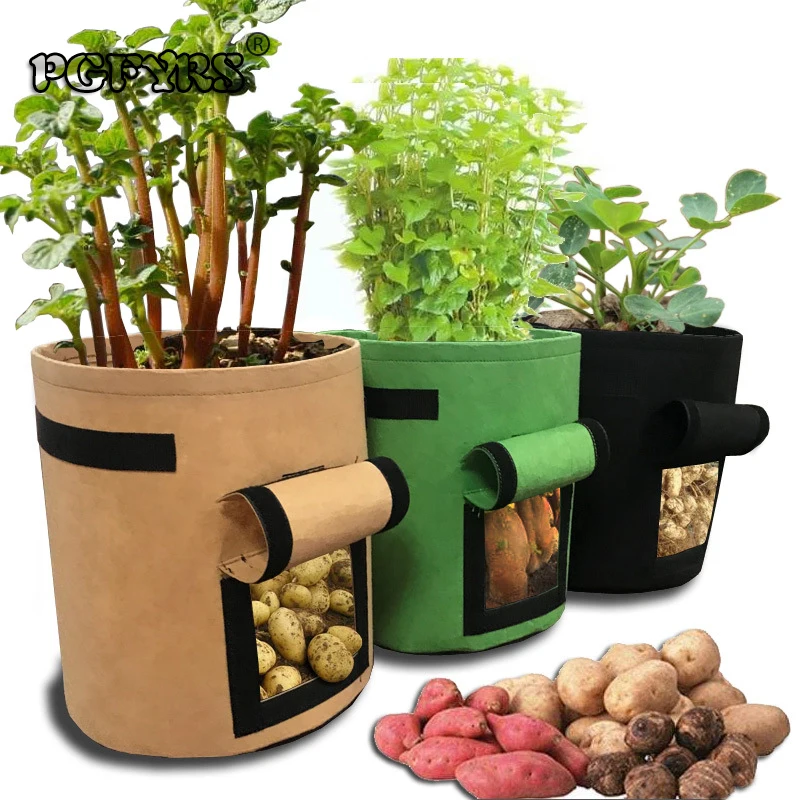 2 шт. овощное растение мешок для выращивания картофеля DIY ткань для выращивания растений томатный контейнер для посадки мешок утолщенные Садовые принадлежности для сада