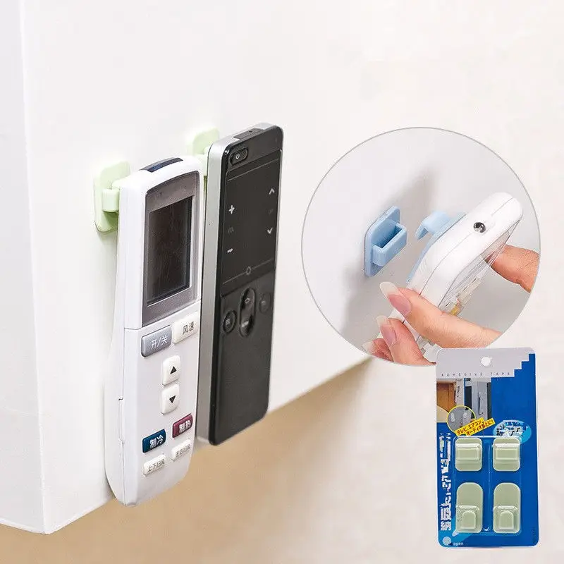

2Pcs/set Paste Type Remote Controller Storage Hooks Free Seamless Strong Wall Hook