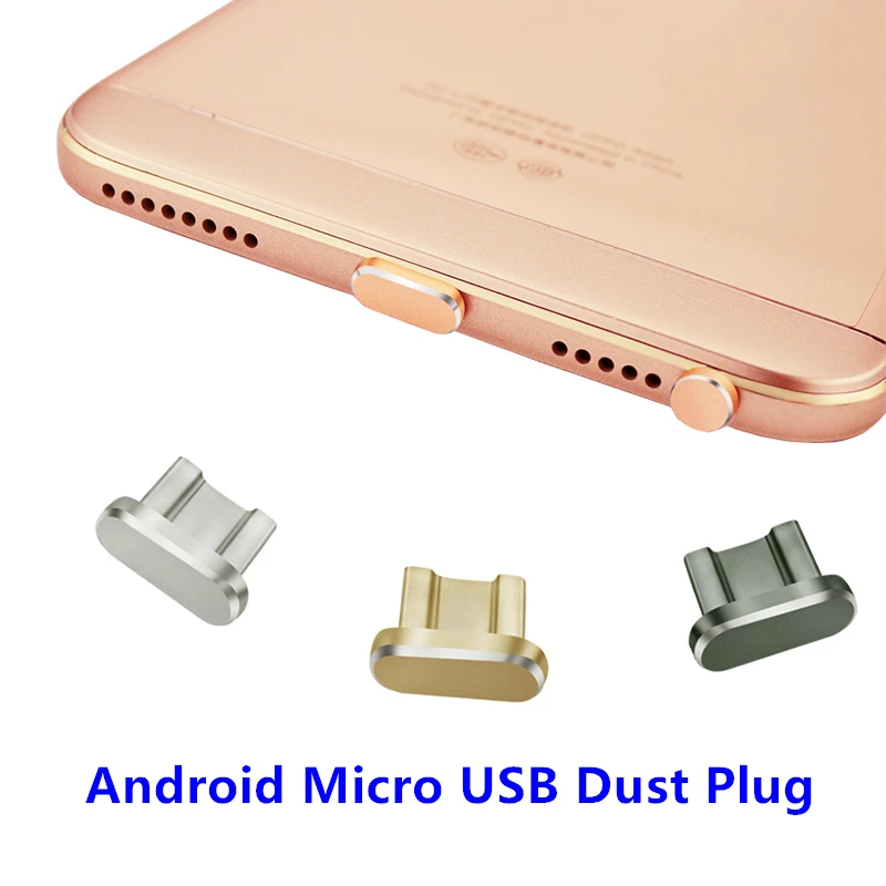 

CatXaa Metal Micro USB Charging Port Dust Plug Android Cellphone Charger Jack Interface Stopper for Samsung Oppo HTC Wholesale