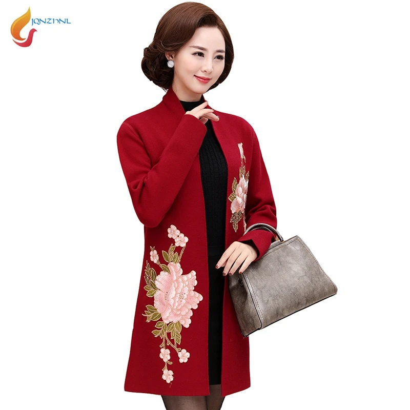 Long Occasionnel Nouveau Red Femmes wine Jqnzhnl Navy D'âge Printemps Blue De bright Pull Moyen red Mode Survêtement L738 Mi Blue Brodé yellow Chandail 2018 Cardigan Automne green grey femmes 0IqZwxq