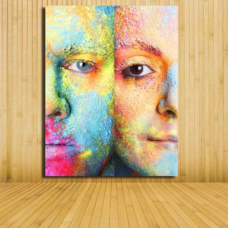 Polvere Colorata Two Face Della Tela Di Canapa Pittura Hd Stampata Su Tela Per Soggiorno Wall Art Picture For Living Room Canvas Painting Painting Hdhd Prints Aliexpress