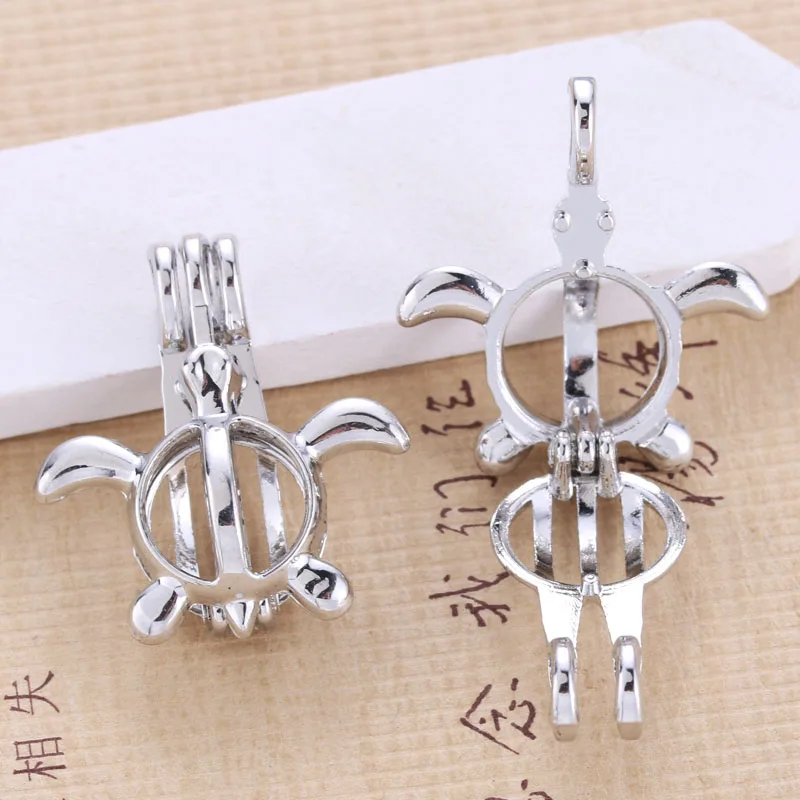 5pcs Bright Cute Sea Turtle Pearl Cage Pendant Jewelry Aromatherapy Oil Diffuser Party Gift Making Necklace Oyster | Украшения и