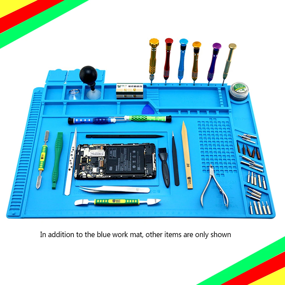 

Insulation Pad Heat-Resistant Soldering Station Silicon Soldering Mat Work Pad Desk Platform for BGA Soldering Repair Station