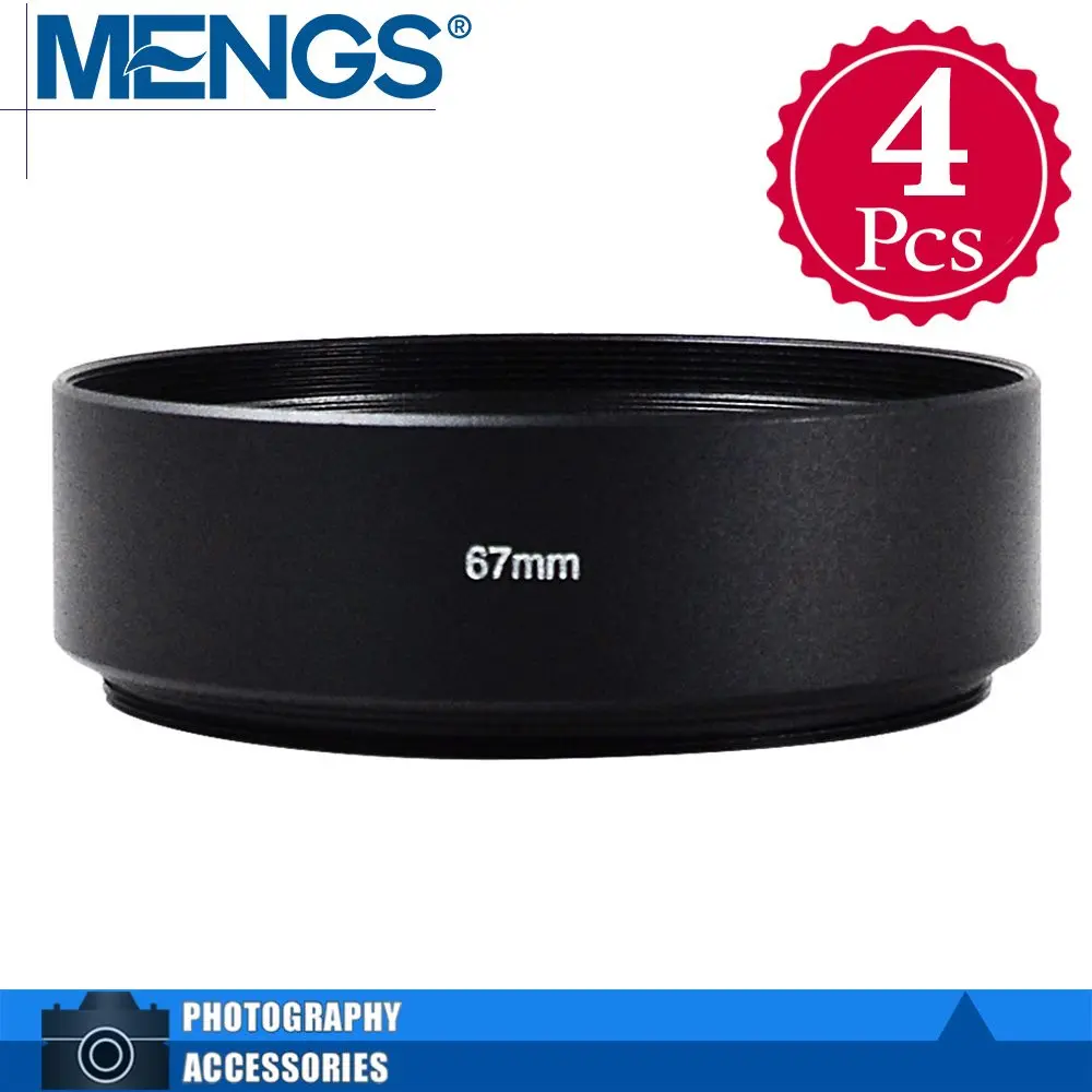 MENGS 4Pcs per pack 67mm Aluminum Standard Lens Hood For Digital Camera(14140008601) | Электроника