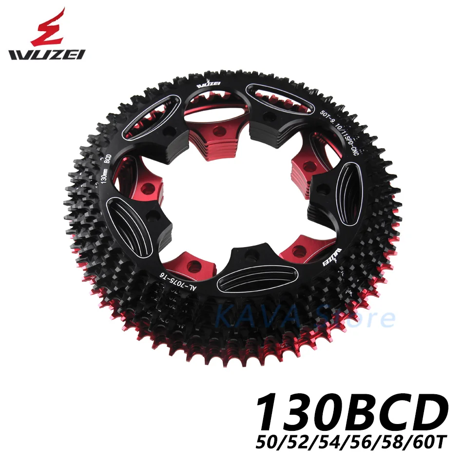 

WUZEI Road Bike Chainring 130BCD Round Cycle Chainwheel 50T 52T 54T 56T 58T 60T for Folding Bicycle Part for Shimano
