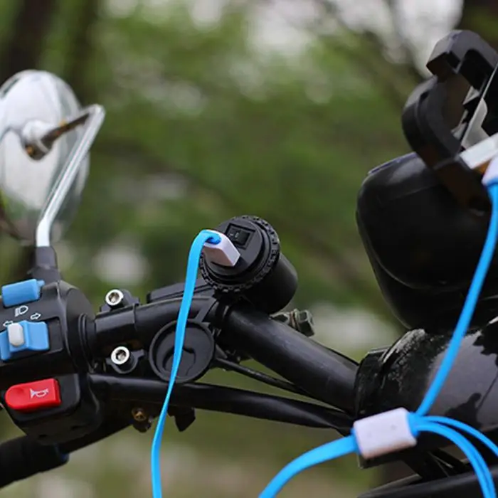 5-12 в светодиодный мотоцикл телефон USB порт питания розетка автомобильное зарядное устройство с кабелем NJ88