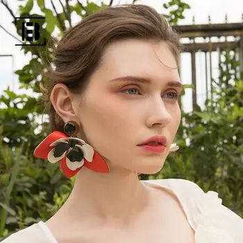 

Luxury Special Design Big Flower Earrings for Women Female New Fashion Acrylic Trendy Statement Jewelry Wedding Gifts Wholesale