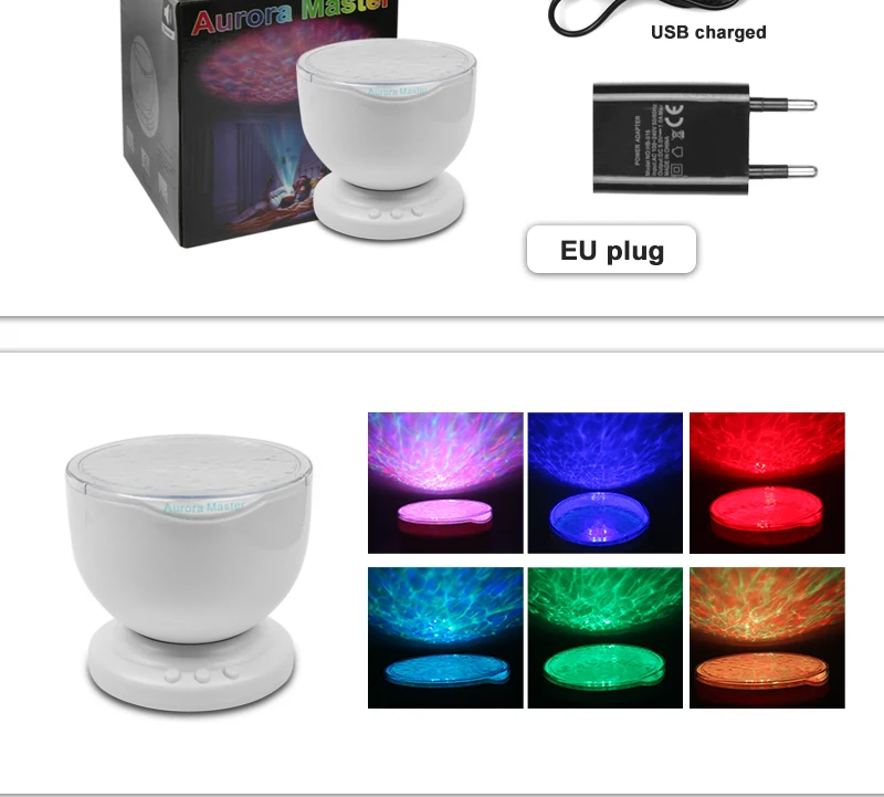 Blue Ocean Wave Projector LED Night Light RGB Sky Aurora  (8)
