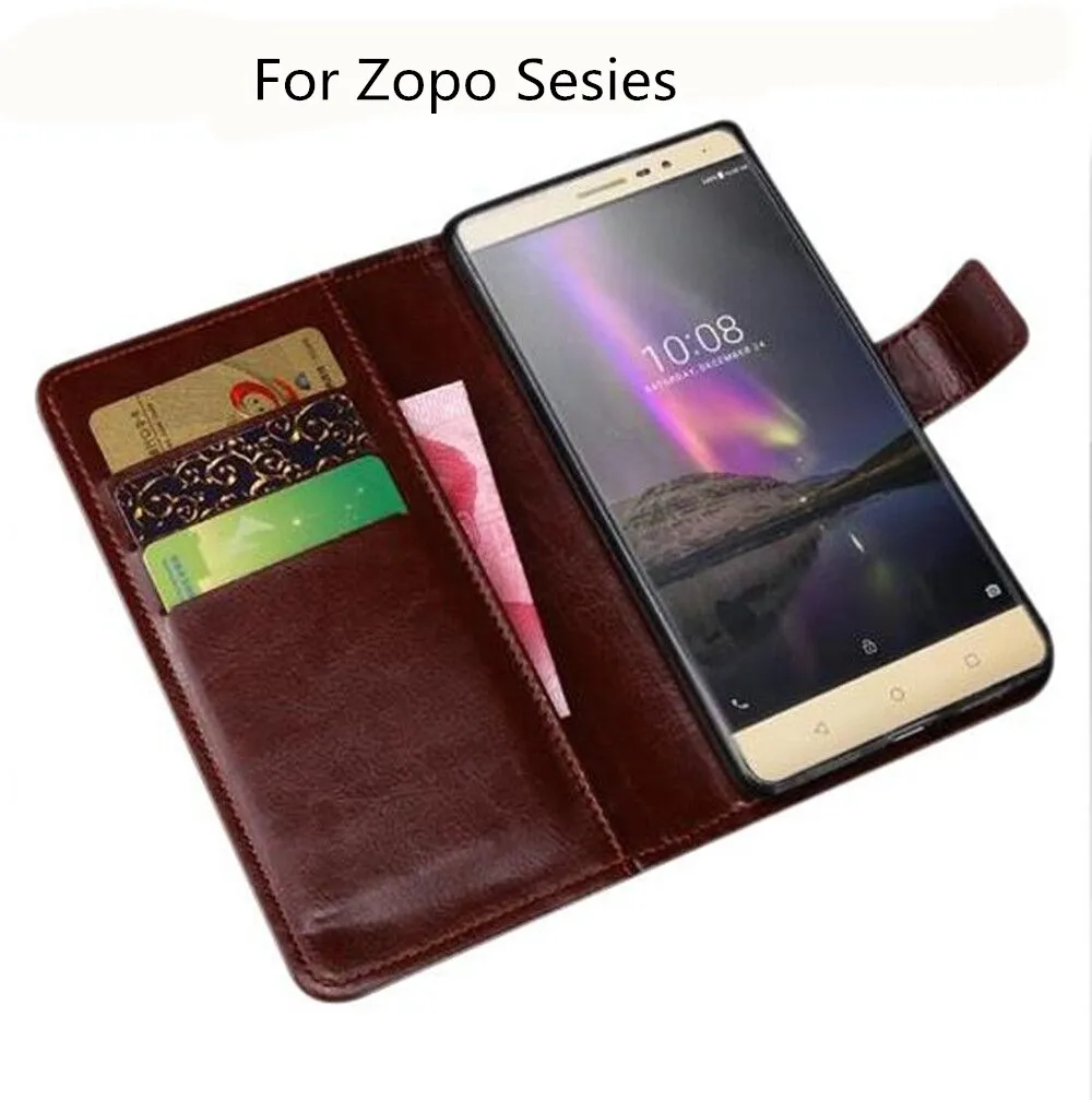 

Luxury Wallet PU Leather Case For Zopo Color C5 C5i C2 C3 Flash X1 Case Flip Back Cover Bags