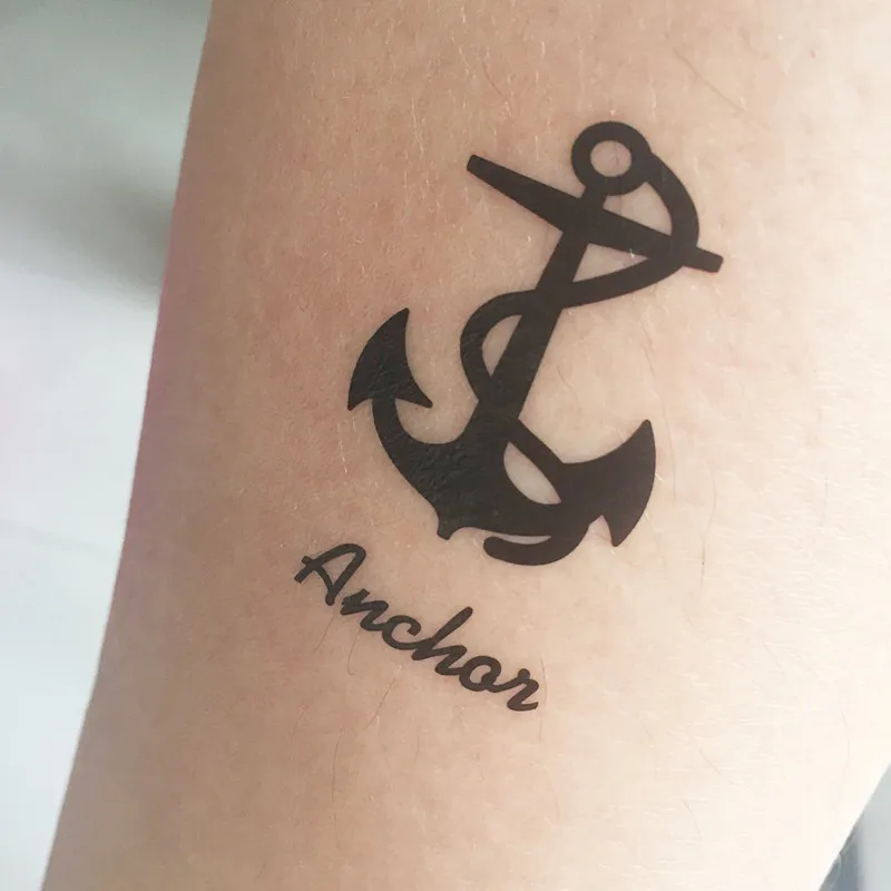 

2pcs Rudder Anchor Temporary Body Art Tattoo Sticker Anchor Design Pattern