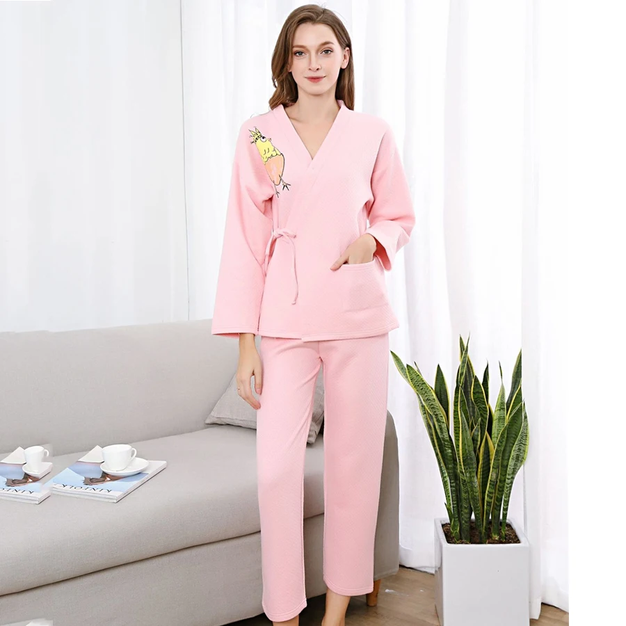 

Maternity Clothes Sleepwear Breast feeding Homewear Nursing Pajamas set Pregnant Women Winter Long Sleeve Nightwear 2piece set