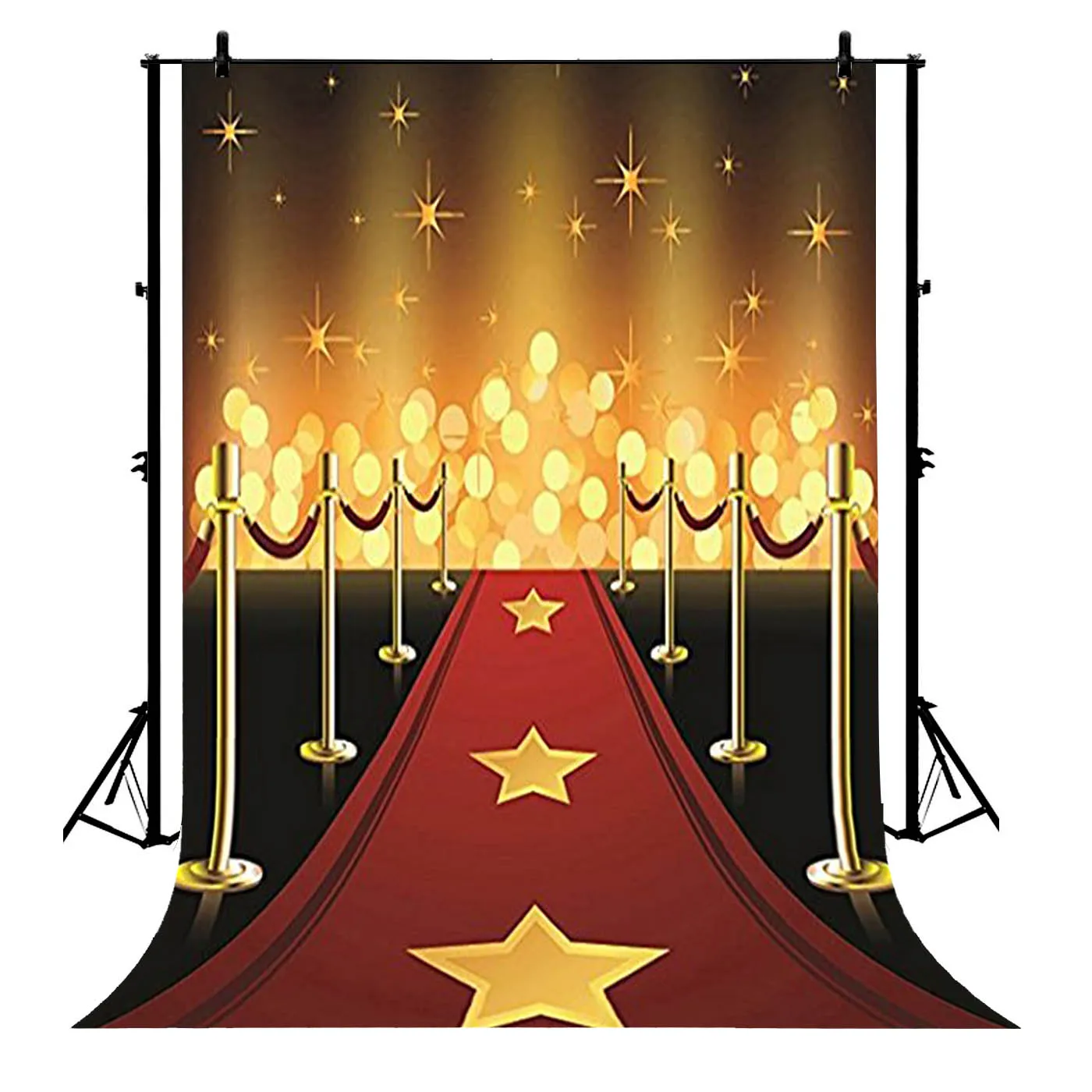 

5x7ft Hollywood Avenue Stars Red Carpet Party Polyester Photo Background Portrait Backdrop