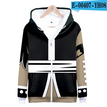 

Harajuku Cool Men's 3D Sweatshirt Hoody Fairy Tail Zipper Hoodies Women Fairy Tail Boy/Girl Autumn Winter Polluver With Cap Top
