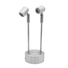 Портативный подзарядки Кабинет Торшер на Распорке, вращающиеся ювелирные изделия встать Батарея лампы, 2 Вт 6 двойной головкой переключатель акцент ceil пятно лампы