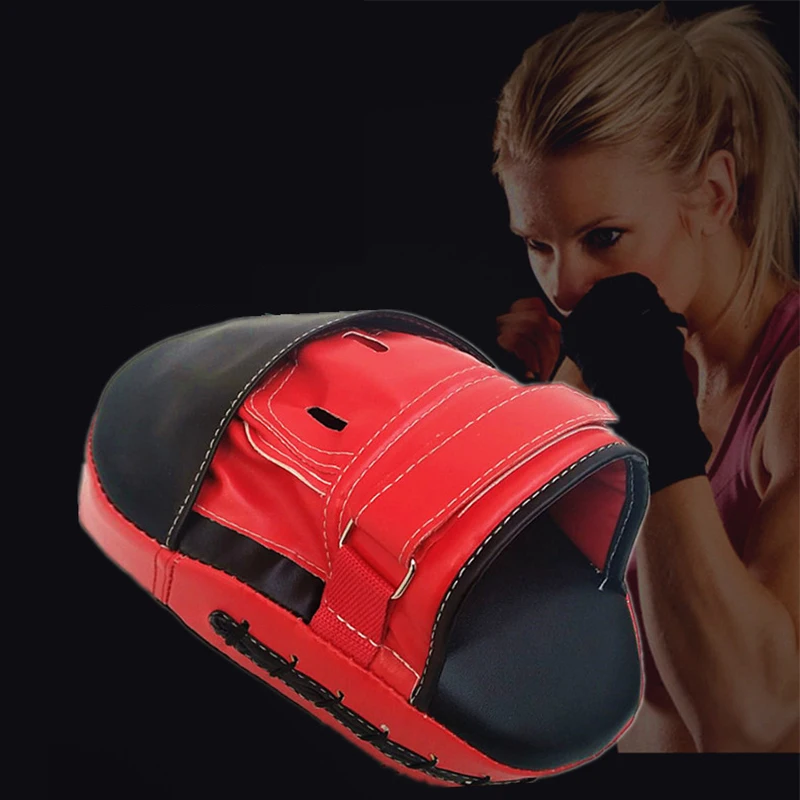 

1PC Fitness Sport PU Leather Arc Boxing Hand Target Sanda Combat Taekwondo Fight MMA Muay Thai Kick Adjustable ittens Gloves