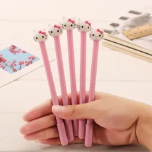 1pcs Novetly 3D Pink Cat design 0 38mm Black gel pen kawaii Signature pen funny gift