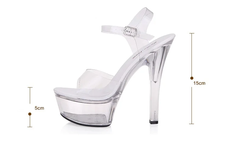 Босоножки женские прозрачные на очень высоком каблуке 7 20 см|transparent crystal|ultra highsandals